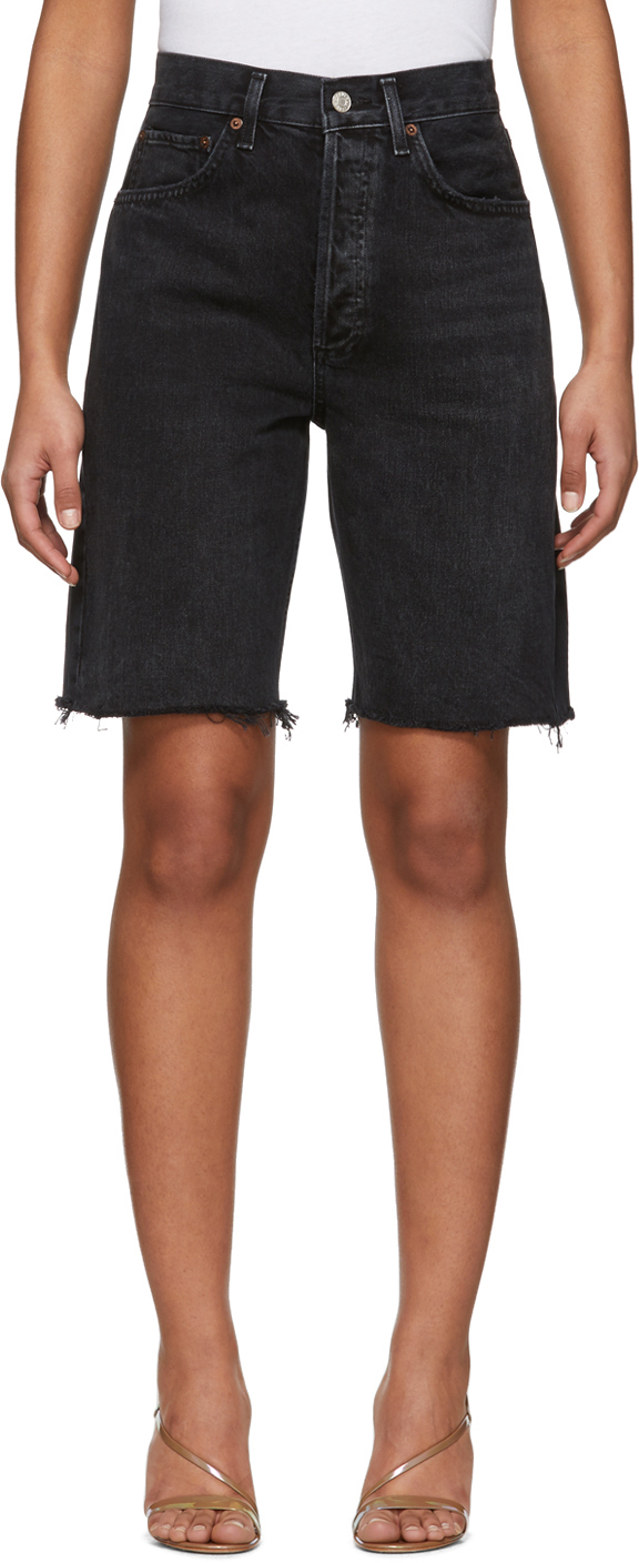 agolde black shorts