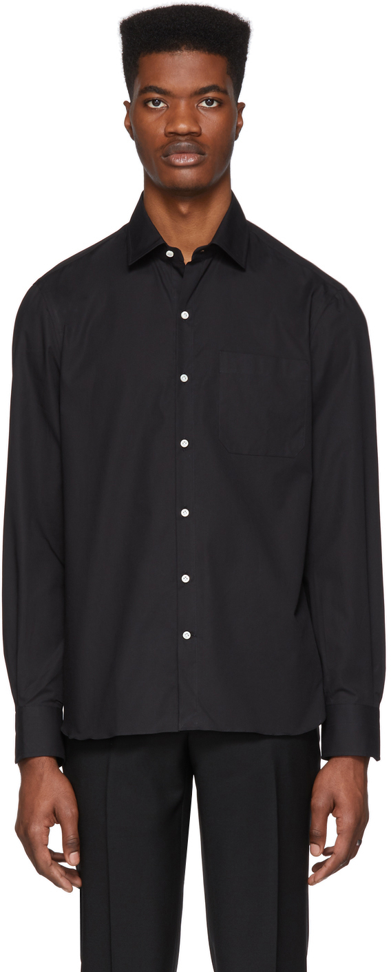 Eidos: Black Single Pocket Shirt | SSENSE