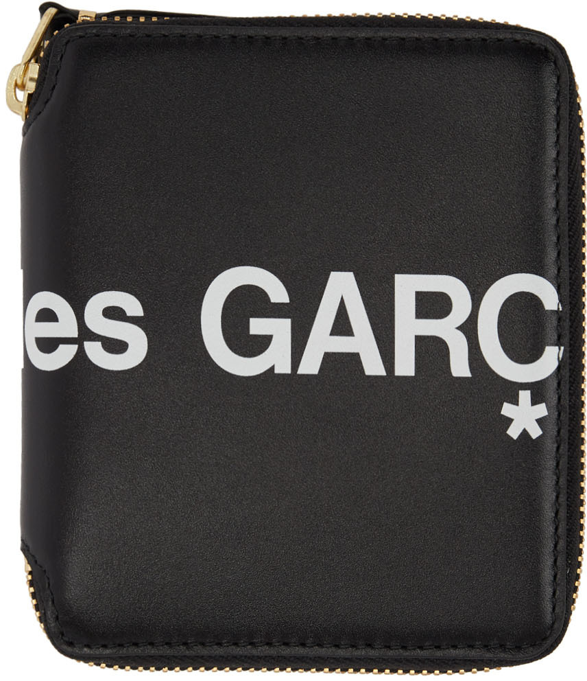 Comme des Garçons Wallets Black Huge Logo Zip Around Wallet
