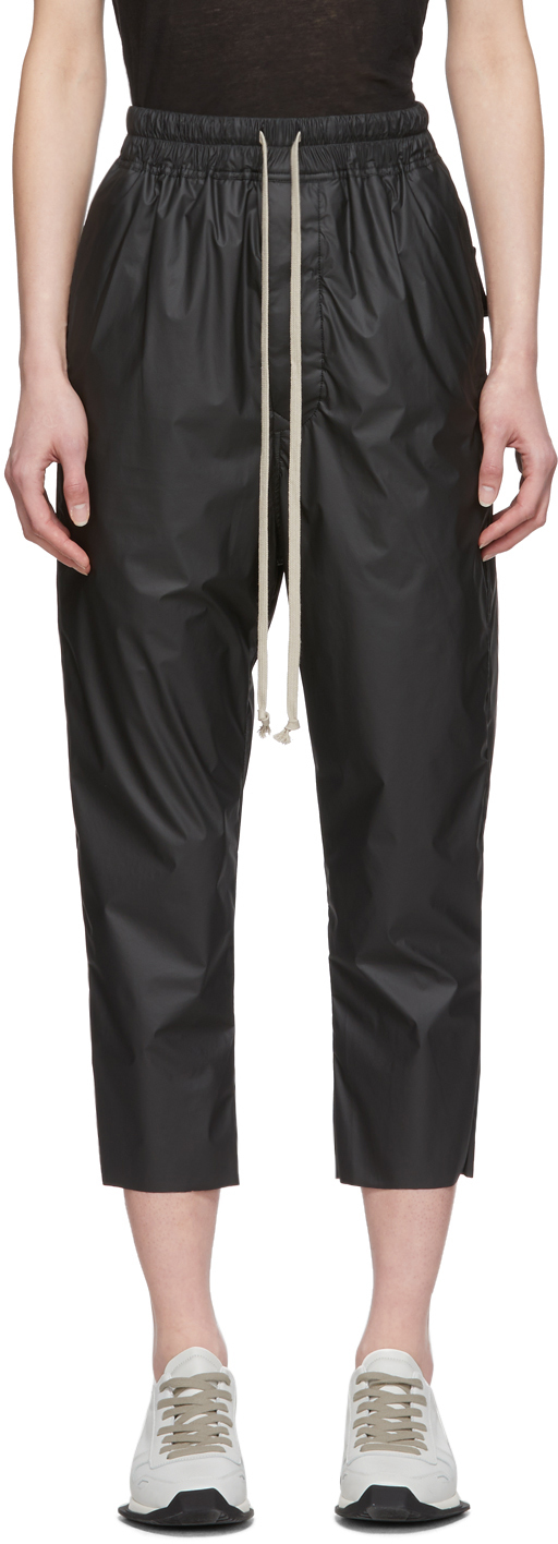 Rick Owens: Black Cropped Astaire Trousers | SSENSE