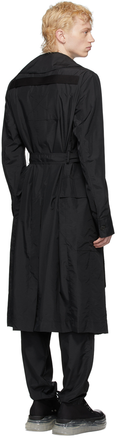 Rick Owens Black Champion Edition Nylon Trench Coat Ssense