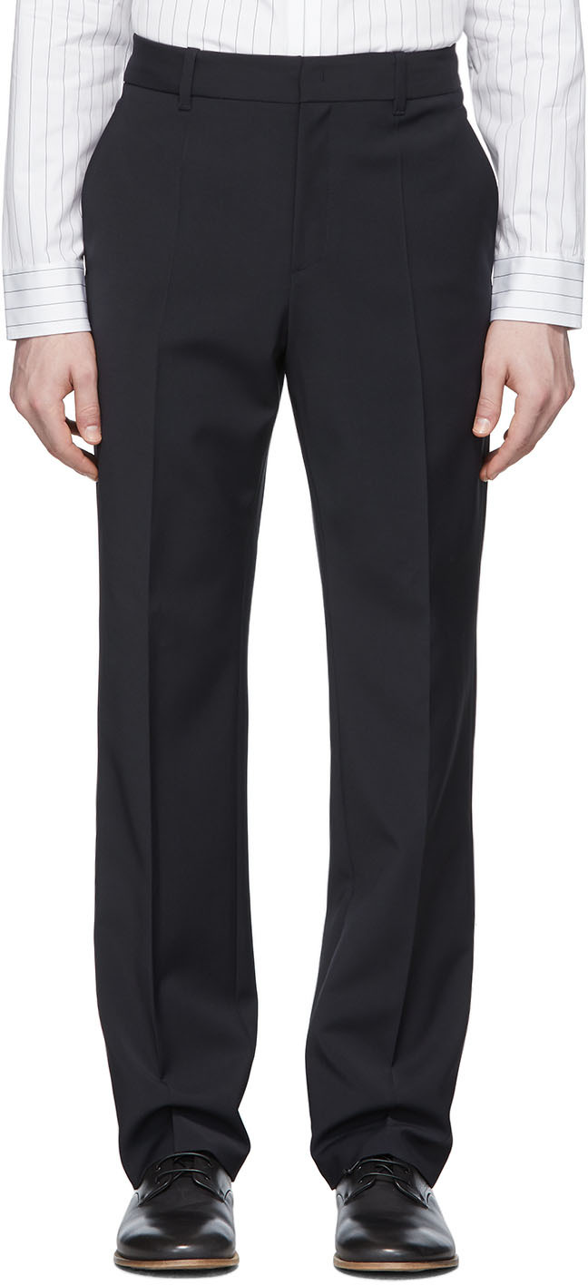 DEVEAUX NEW YORK: Navy Suit Trousers | SSENSE