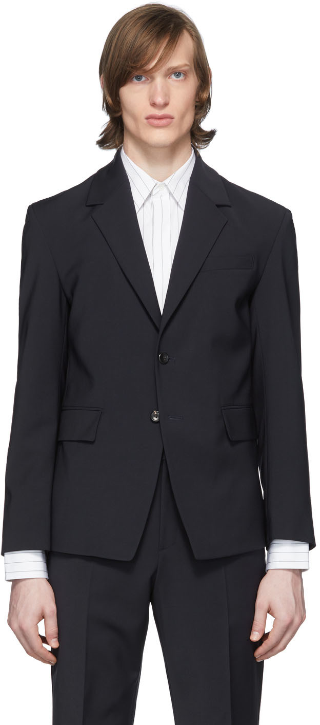 DEVEAUX NEW YORK: Navy Suit Blazer | SSENSE