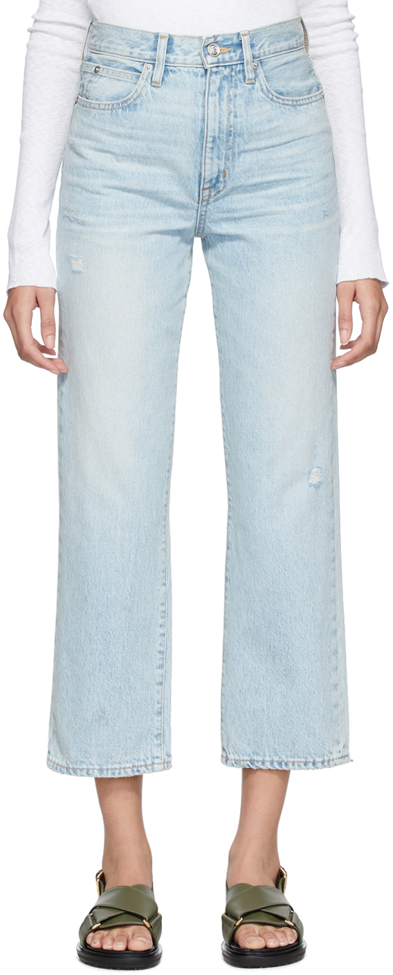 light wash straight leg jeans