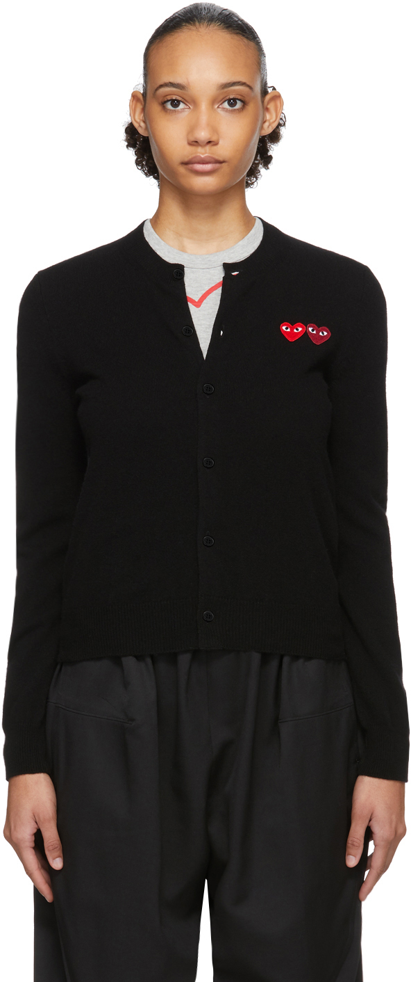 comme des garcons double heart cardigan