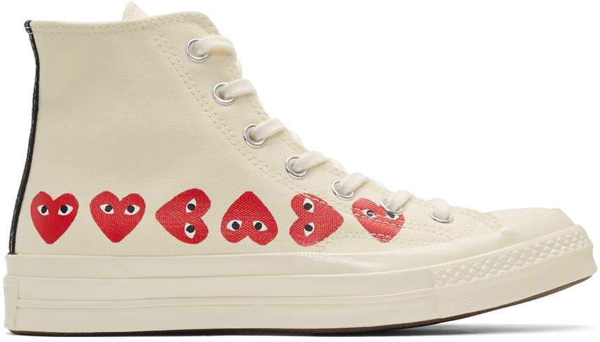 Comme des Garçons Play: Off-White Converse Edition Multiple Heart Chuck ...