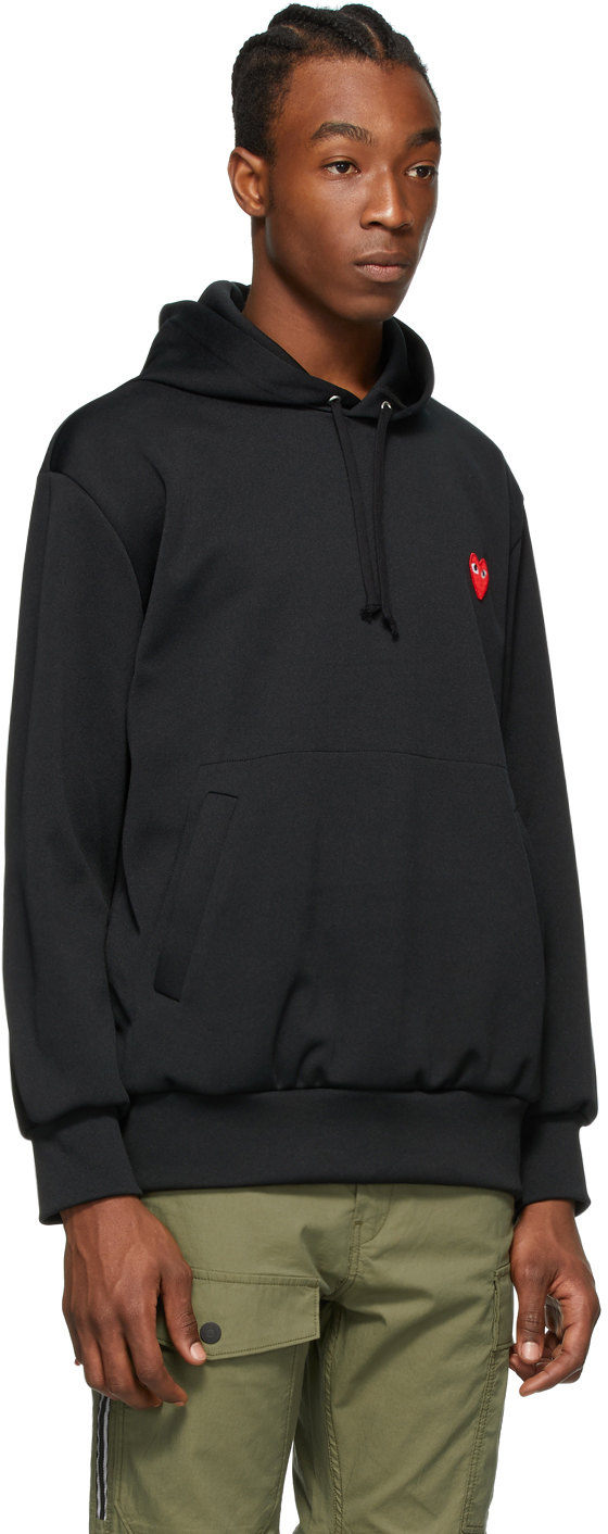 comme des garcons play hoodie black