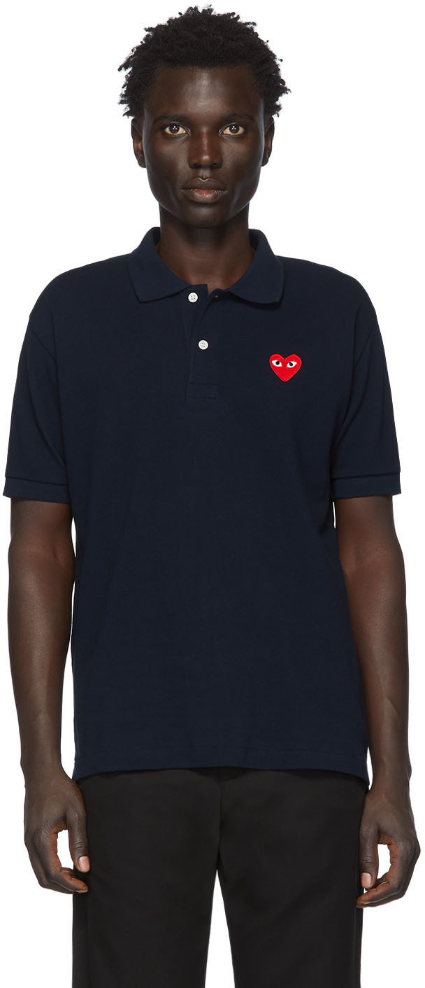 comme des garcons polo navy