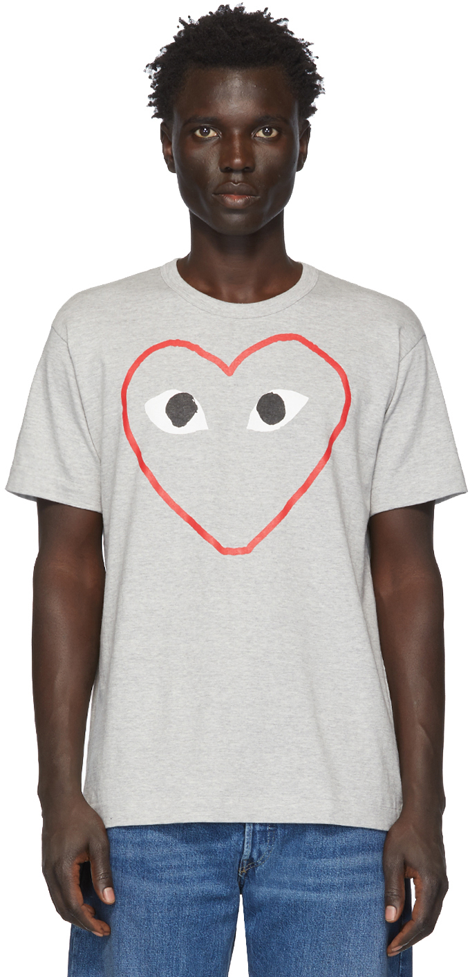 comme des garçons t shirt homme gris