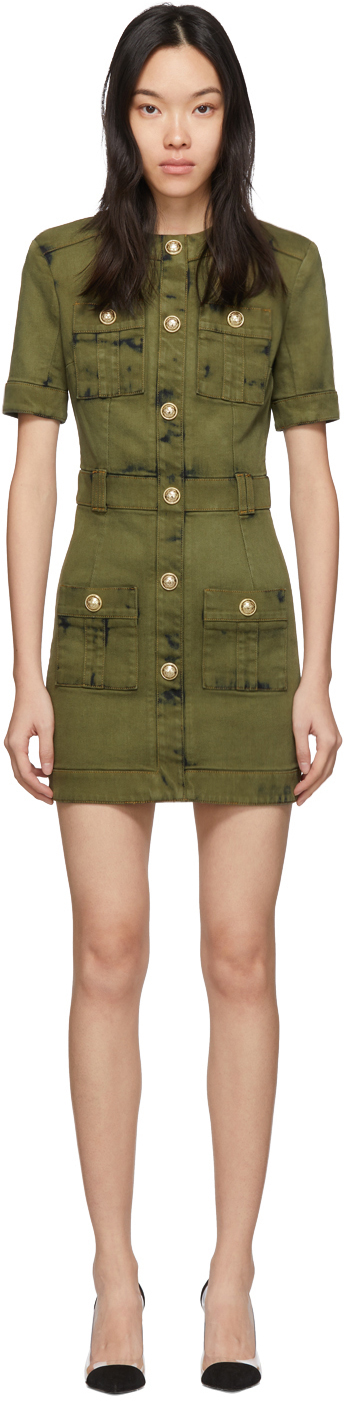 balmain khaki dress