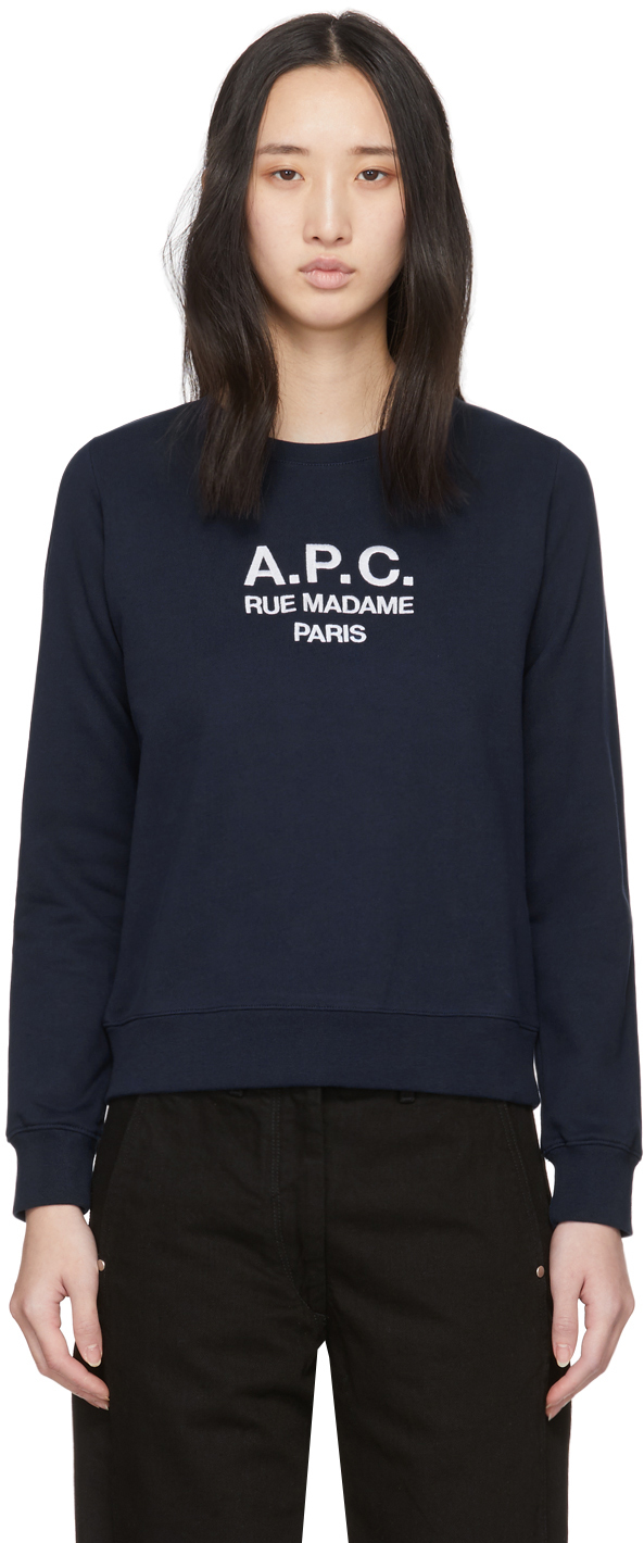 A.P.C.: Navy Tina Sweatshirt | SSENSE