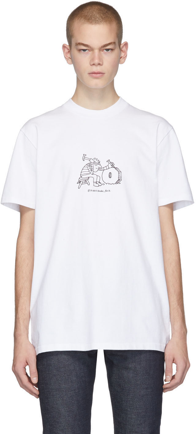 A.P.C.: White JJJJound Edition Rough T-Shirt | SSENSE