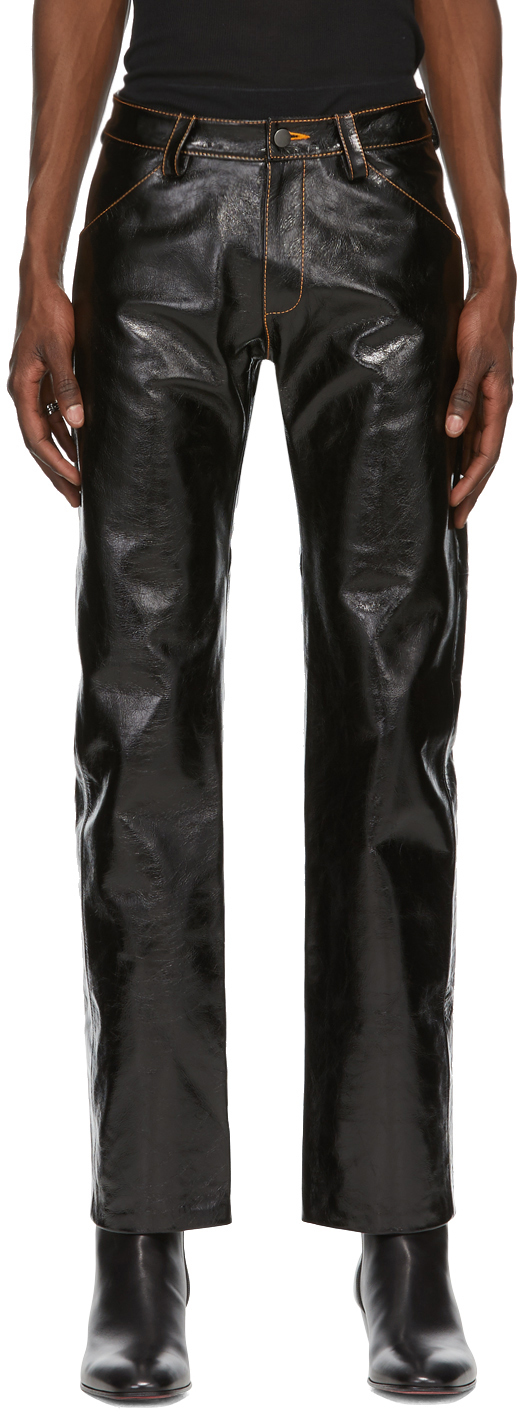 patent leather jeans