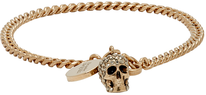 Alexander Mcqueen Gold Skull Bracelet Ssense Alexander Mcqueen Gold Skull Bracelet