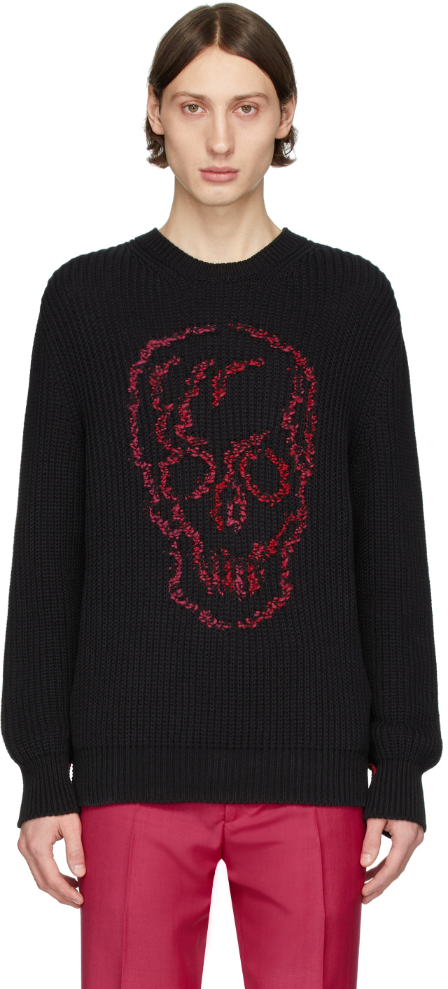 Alexander McQueen: Black Skull Sweater | SSENSE