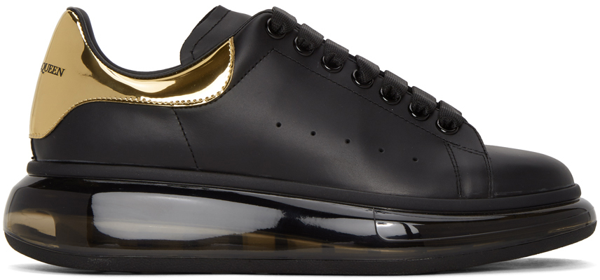 Alexander McQueen Black & Gold Clear Sole Oversized Sneakers