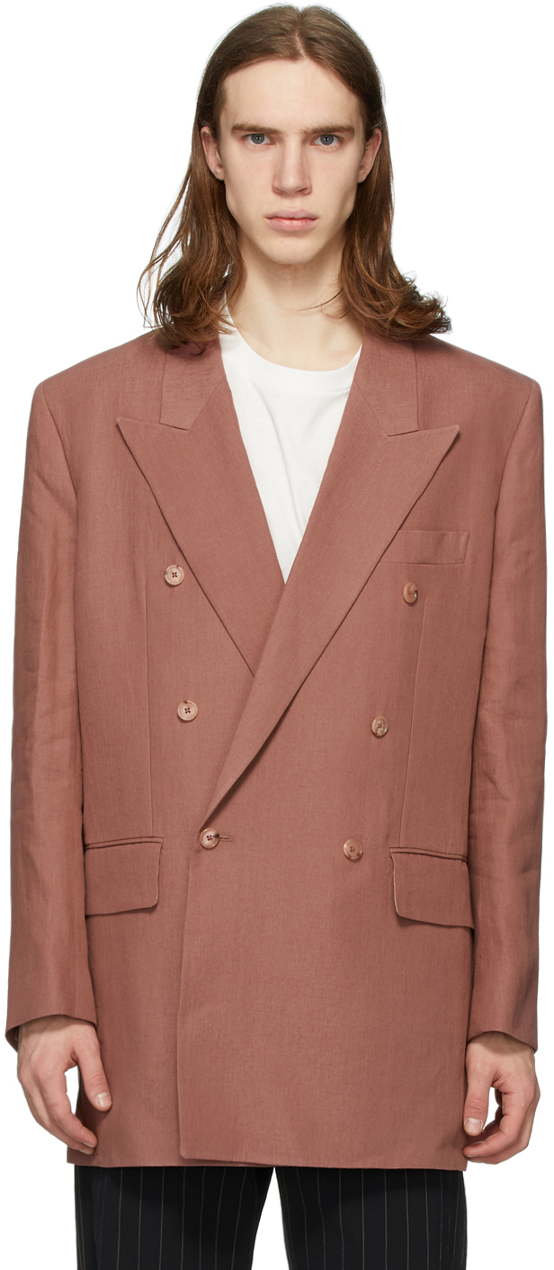 pink linen coat