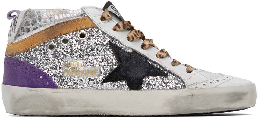 golden goose mid star silver glitter