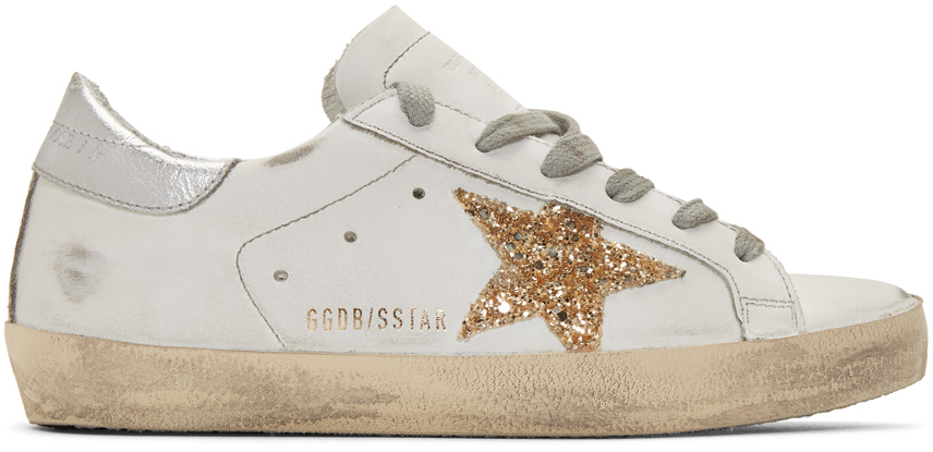 gold glitter golden goose sneakers