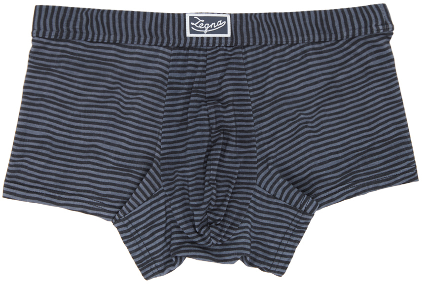 Ermenegildo Zegna: Blue Striped Boxers | SSENSE