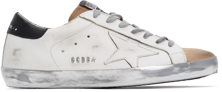 Golden Goose: White & Metallic Superstar Sneakers | SSENSE