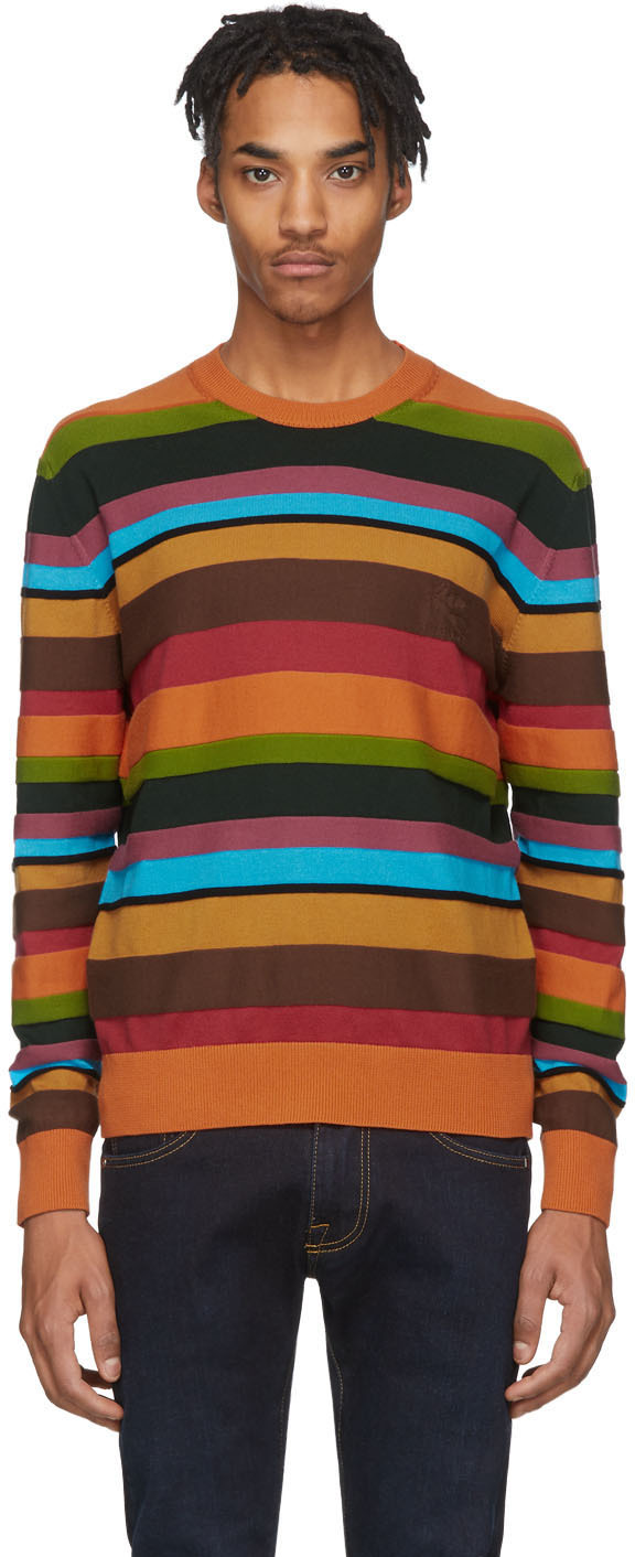 Etro: Multicolor Stripe Crewneck Sweater | SSENSE