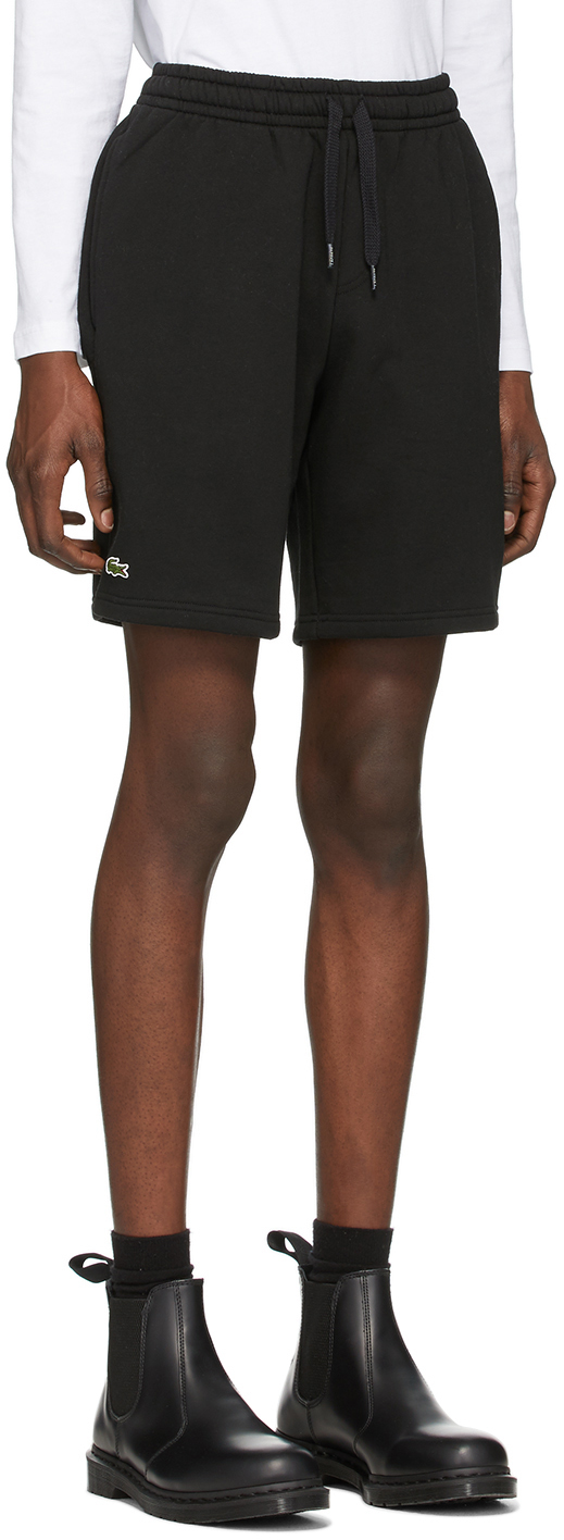 black lacoste fleece shorts