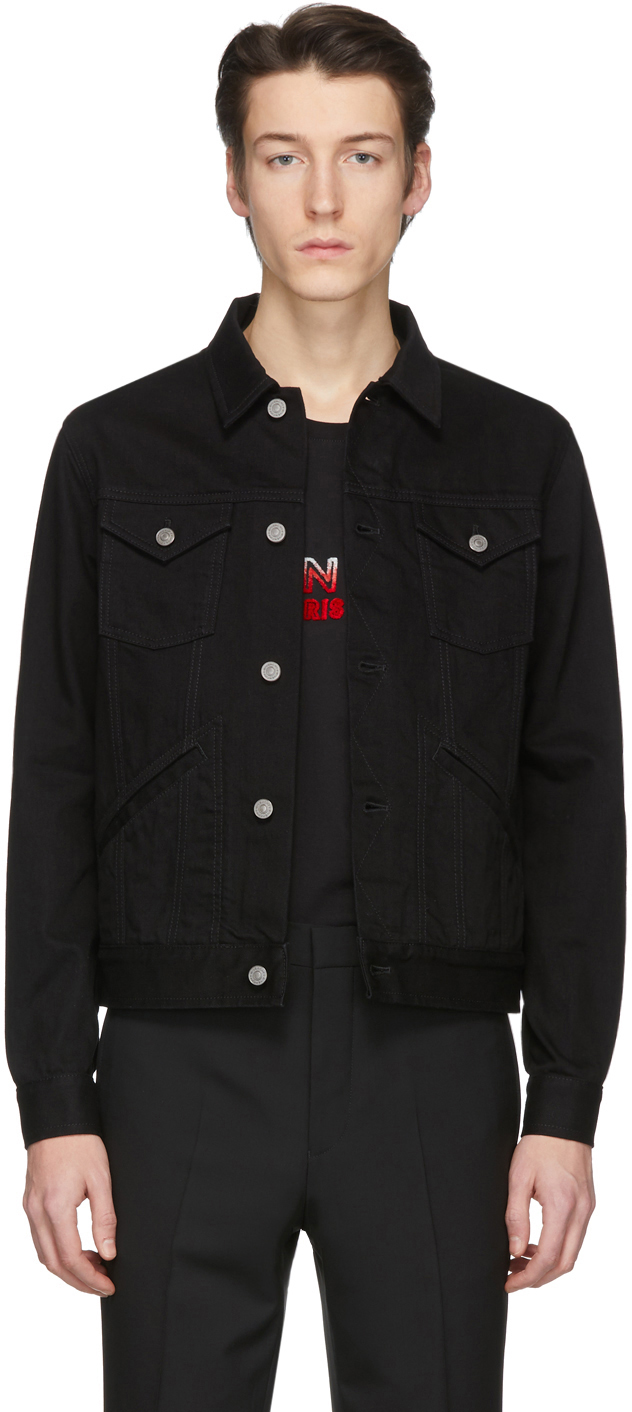 Givenchy: Black Denim Logo Jacket | SSENSE