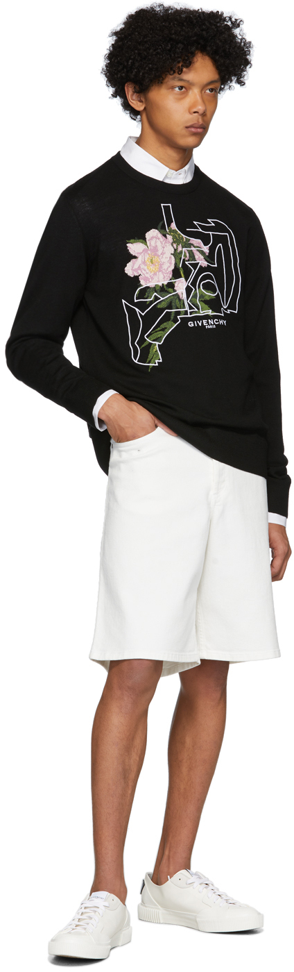 white denim bermuda shorts