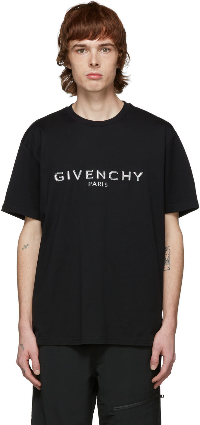 Givenchy: Black 'Paris' T-Shirt | SSENSE
