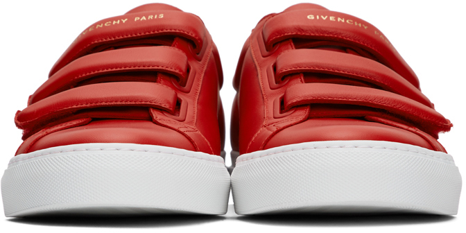 red velcro sneakers