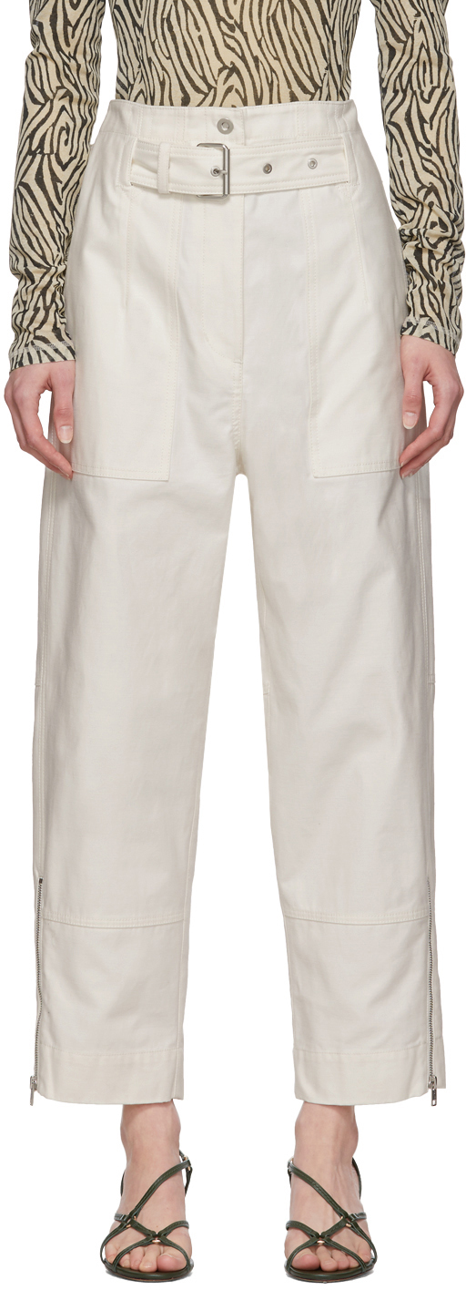 3.1 Phillip Lim: White Belted Cargo Pants | SSENSE