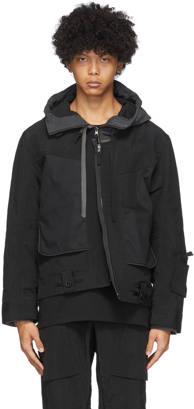 Reversible Black Hooded Jacket