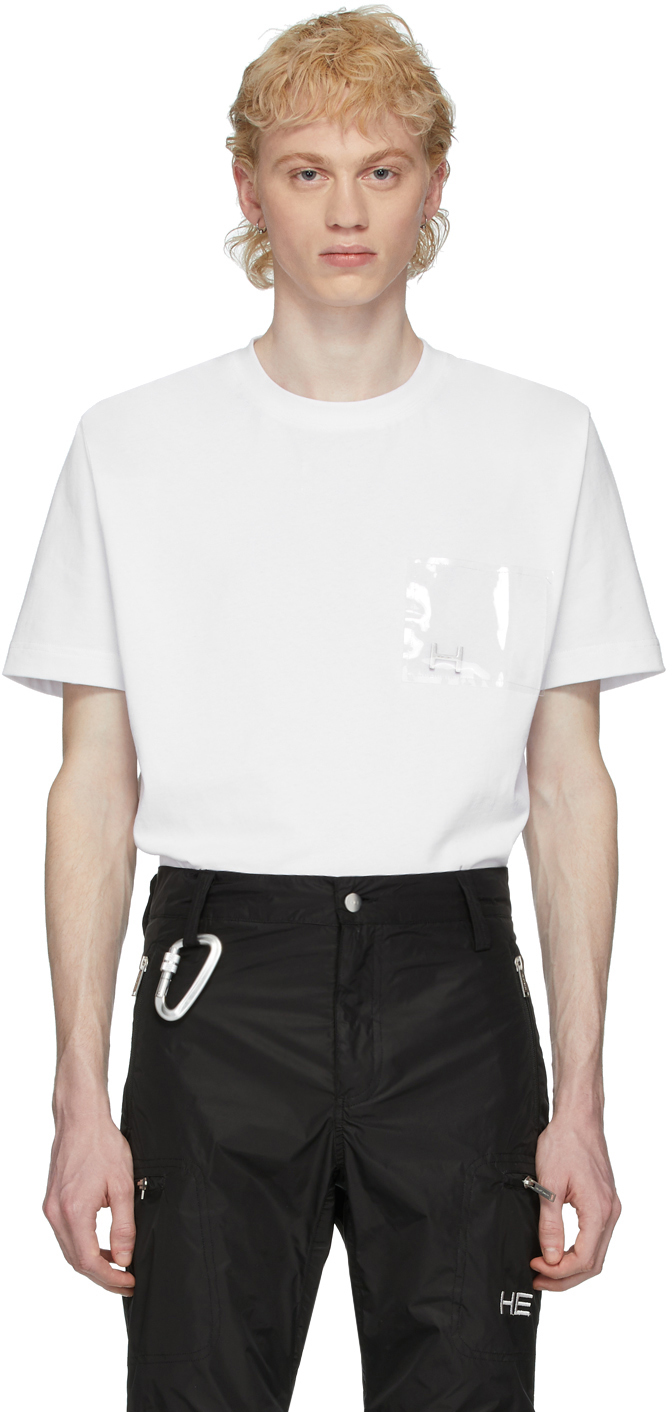 HELIOT EMIL: White PVC Pocket T-Shirt | SSENSE