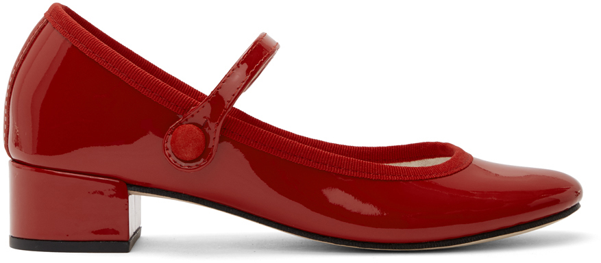 red patent mary janes