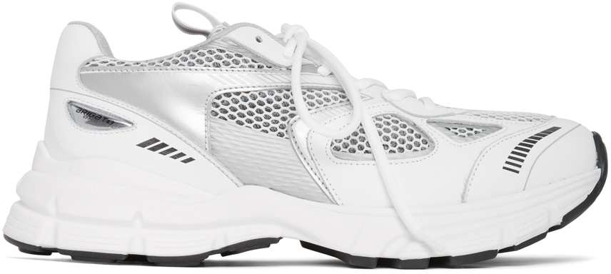 Axel Arigato: White & Silver Marathon Sneakers | SSENSE