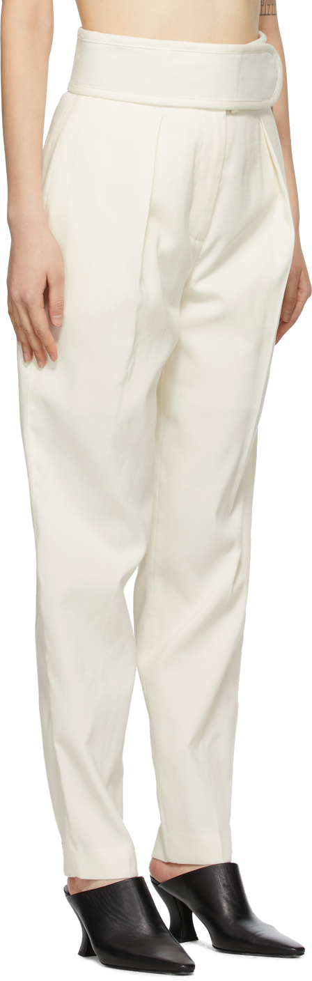 white linen trousers