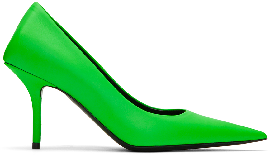 balenciaga neon green heels cheap online
