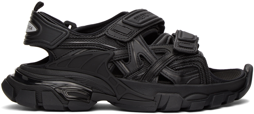 Balenciaga: Black Track Sandals | SSENSE Canada