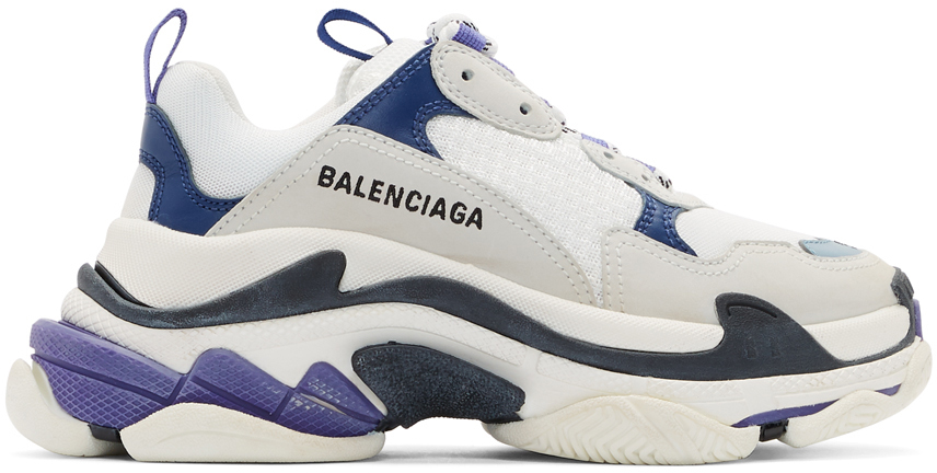 Triple S Clear Sole Sneaker WHiTE BLUE for Men Balenciaga