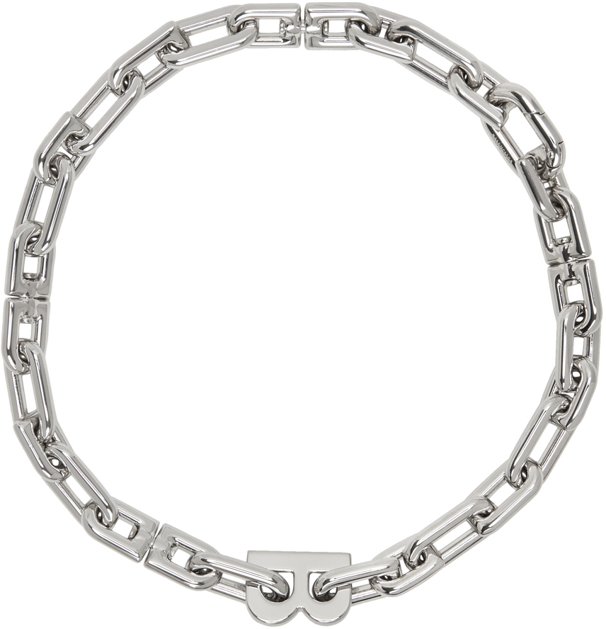 balenciaga silver chain necklace