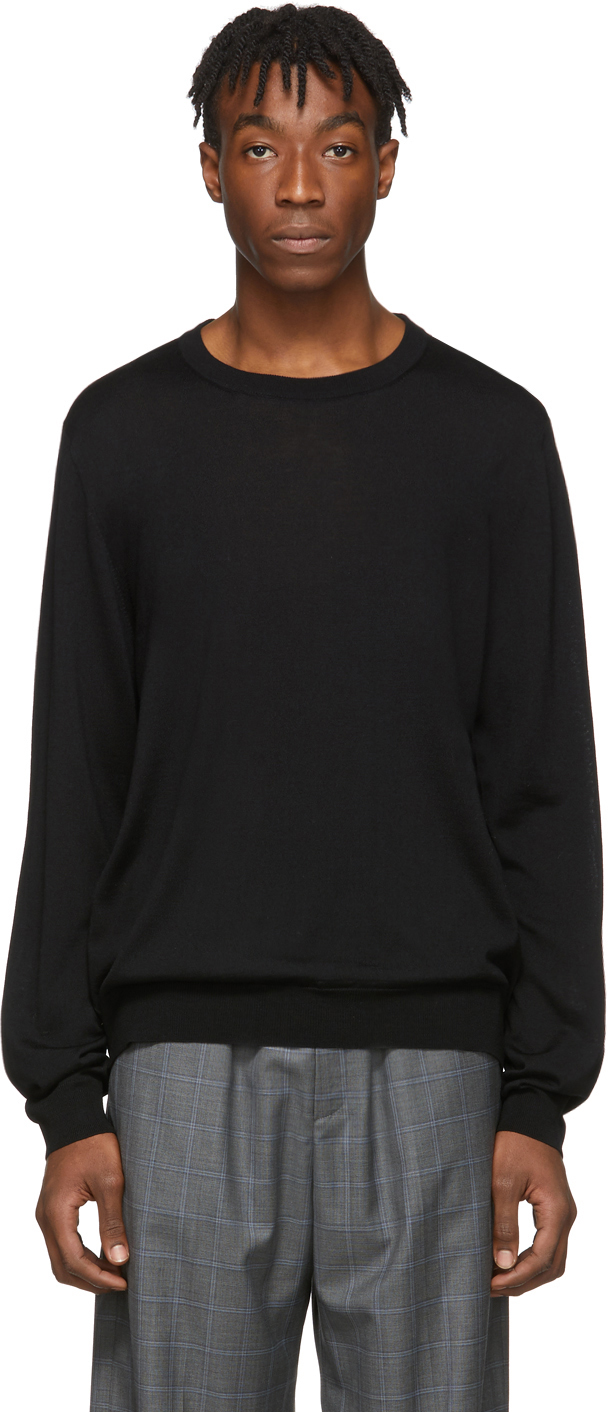 Balenciaga: Black Fine Wool BB Sweater | SSENSE