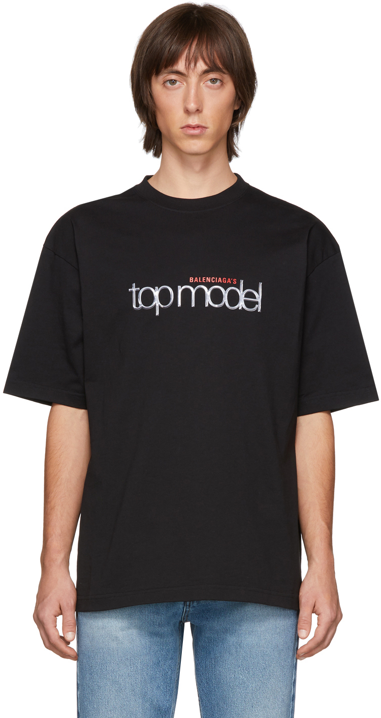 Black 'Top Model' T-Shirt by Balenciaga 