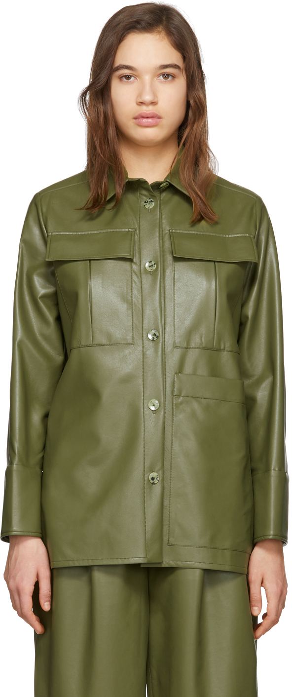 green leather shirt