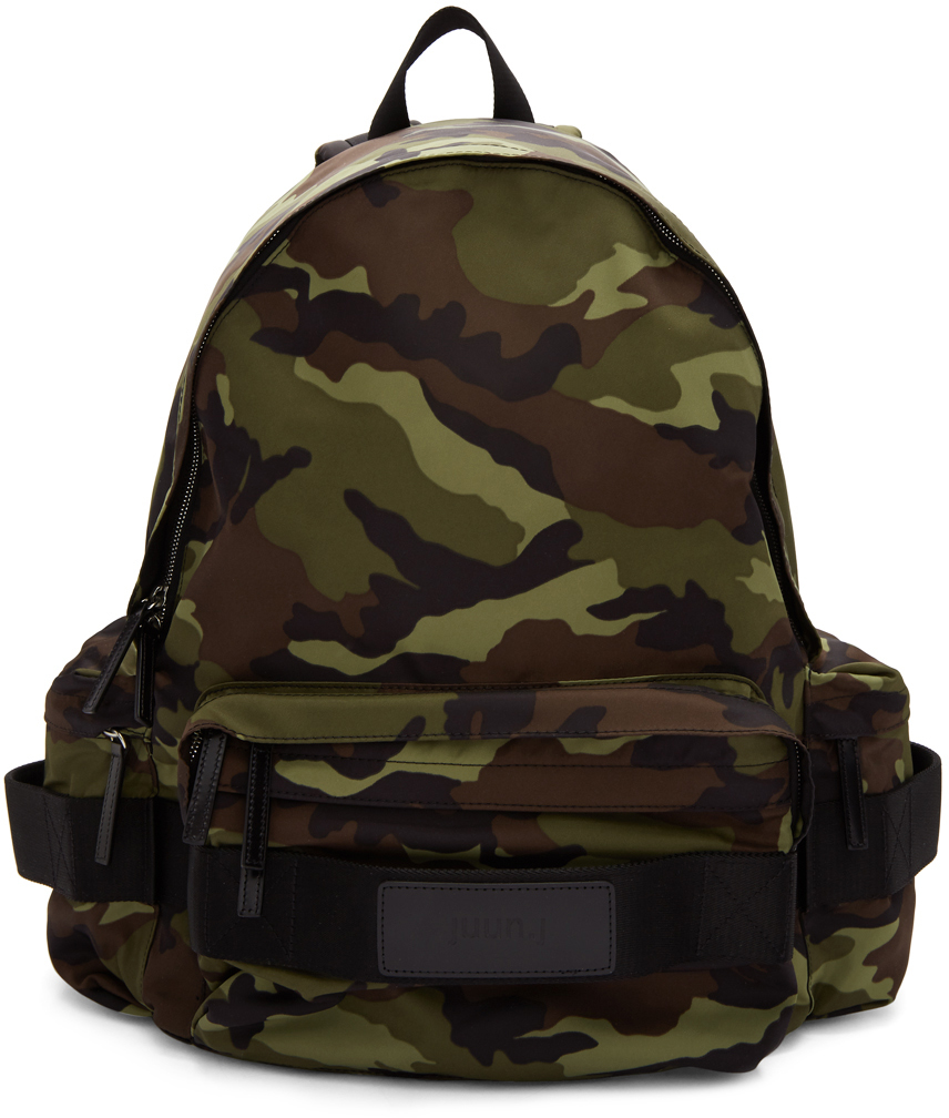 Juun.J: Khaki Camo Nylon Backpack | SSENSE