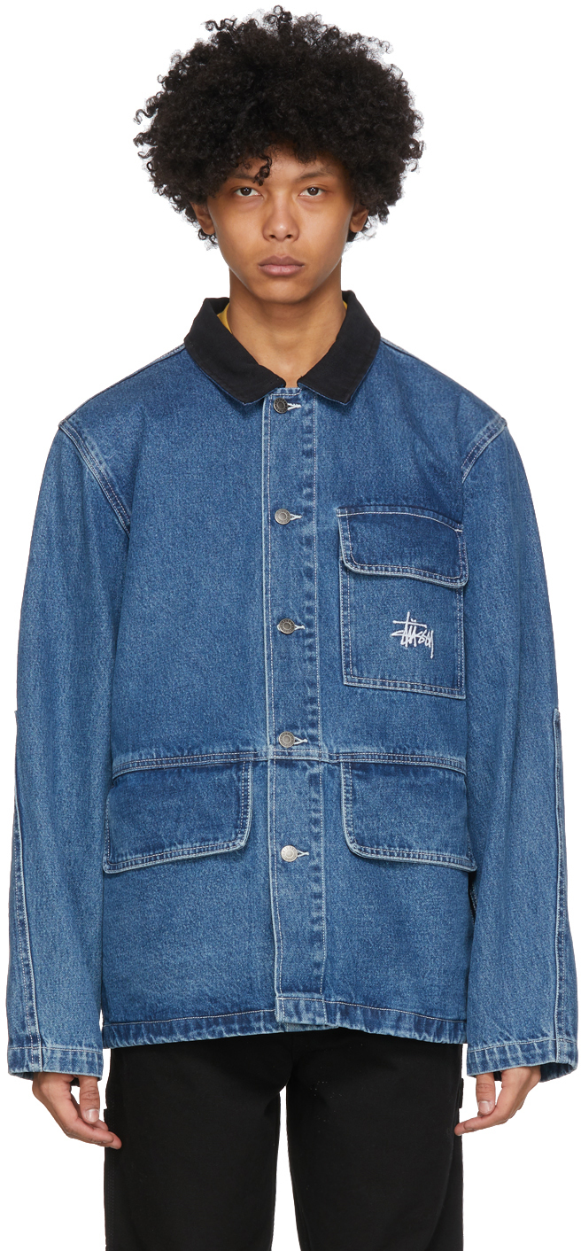 Stüssy: Blue Chore Denim Jacket | SSENSE UK