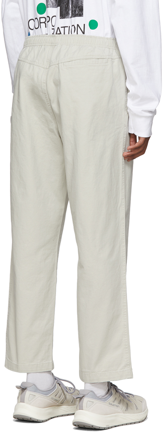 white beach trousers