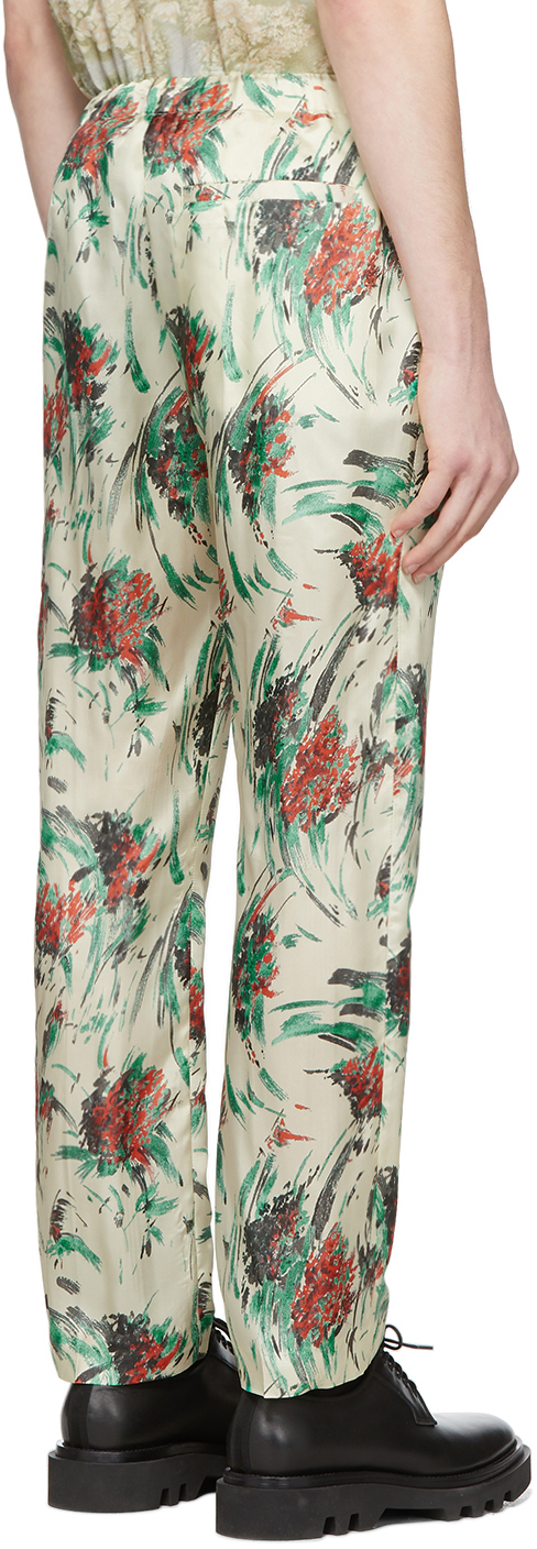 off white floral pants