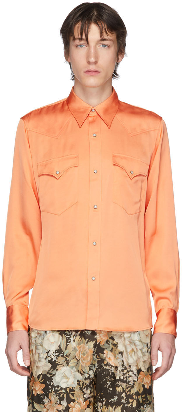 Orange Satin Shirt