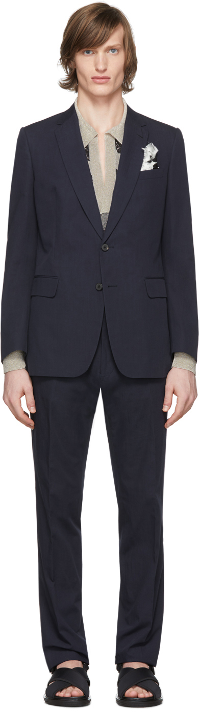 Dries Van Noten: Navy Cotton Suit | SSENSE